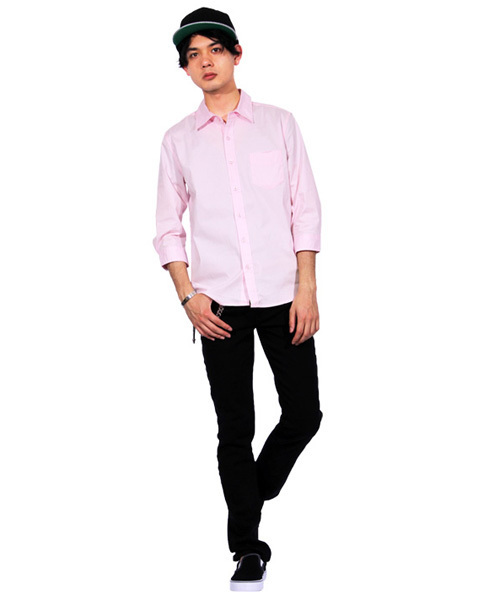 8(eight)(エイト)の「ブロード 7分袖シャツ コットン(シャツ/ブラウス・メンズ・ブラック/ホワイト/ピンク/グレー/ワイン/ネイビー・MEDIUM/LARGE/X-LARGE)」の17枚目の写真