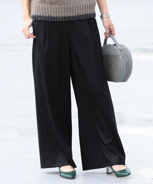 BEAUTY&YOUTH UNITED ARROWS(ビューティーアンドユースユナイテッドアローズ)の「BY∴ サキソニータックワイドパンツ ◆(その他パンツ・レディース・オフホワイト/ブラック/ダークグレー/ライトピンク/レッド・SMALL/MEDIUM/LARGE)」の3枚目の写真