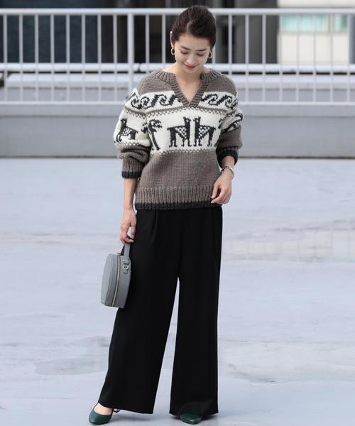 BEAUTY&YOUTH UNITED ARROWS(ビューティーアンドユースユナイテッドアローズ)の「BY∴ サキソニータックワイドパンツ ◆(その他パンツ・レディース・オフホワイト/ブラック/ダークグレー/ライトピンク/レッド・SMALL/MEDIUM/LARGE)」の6枚目の写真