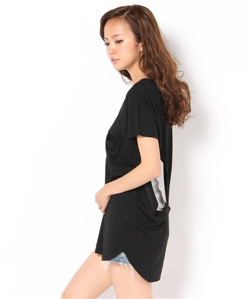 LB-03（エルビー・ゼロスリー）の「OPEN Tシャツ（Tシャツ/カットソー・レディース・カーキ系/ホワイト系/ブラック系・FREE）」の4枚目の写真