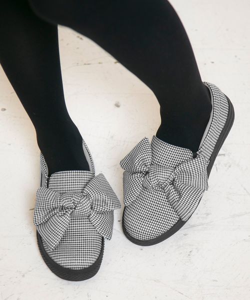 KOBE LETTUCE（コウベレタス）の「自慢したくなる大きめリボン♪BIGリボンスリッポン/レディースシューズ/スニーカー[I1430]神戸レタス（スニーカー・レディース・ブラウン/グレー/ブラック/その他/ワイン・S/LL/M/L）」の5枚目の写真