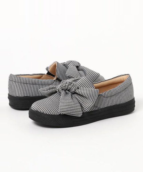 KOBE LETTUCE（コウベレタス）の「自慢したくなる大きめリボン♪BIGリボンスリッポン/レディースシューズ/スニーカー[I1430]神戸レタス（スニーカー・レディース・ブラウン/グレー/ブラック/その他/ワイン・S/LL/M/L）」の9枚目の写真