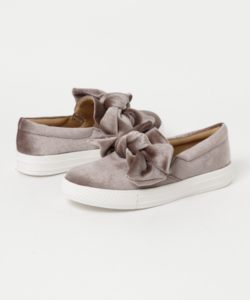 KOBE LETTUCE（コウベレタス）の「自慢したくなる大きめリボン♪BIGリボンスリッポン/レディースシューズ/スニーカー[I1430]神戸レタス（スニーカー・レディース・ブラウン/グレー/ブラック/その他/ワイン・S/LL/M/L）」の4枚目の写真