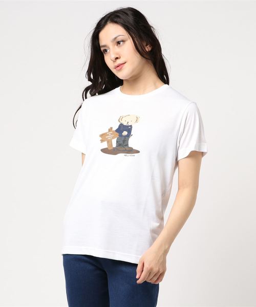 HELLY HANSEN(ヘリーハンセン)の「ヘリーハンセン ウィメンズグラフィックTシャツ / ショートスリーブヘリーベアティー(Tシャツ/カットソー・レディース・ホワイト/ミックスグレー/ブルー/ダークブルー・LARGE/MEDIUM)」の1枚目の写真