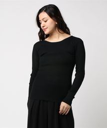 KOBE LETTUCE | いつものITEMもLadyなデザインで差をつけて♪前後2WAY！レースアップデザイン細リブニットトップス/レディースセーター/長袖[C3051]神戸レタス(ニット/セーター)