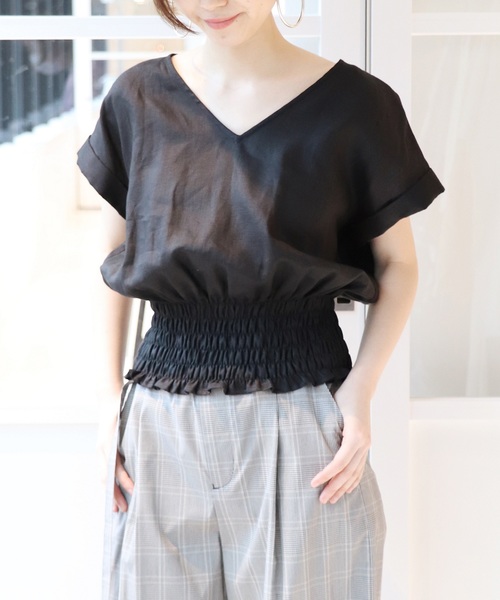 JOURNAL STANDARD（ジャーナルスタンダード）の「《WEB限定》JS+e40リネンブラウス◆（シャツ/ブラウス・レディース・ホワイト/ブラック/パープル/オレンジ系その他・FREE）」の7枚目の写真