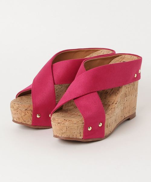 NATURAL BEAUTY BASIC(ナチュラルビューティーベーシック)の「クロスコルクミュール(サンダル・レディース・ホワイト/ベージュ系その他/ピンク・LARGE/MEDIUM/SMALL)」の8枚目の写真