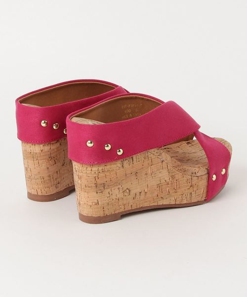 NATURAL BEAUTY BASIC(ナチュラルビューティーベーシック)の「クロスコルクミュール(サンダル・レディース・ホワイト/ベージュ系その他/ピンク・LARGE/MEDIUM/SMALL)」の5枚目の写真