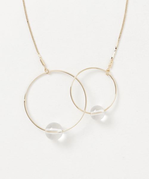 koe（コエ）の「ツインフープ×アクリルネックレス（ネックレス・レディース・シルバー/ゴールド・FREE）」の2枚目の写真