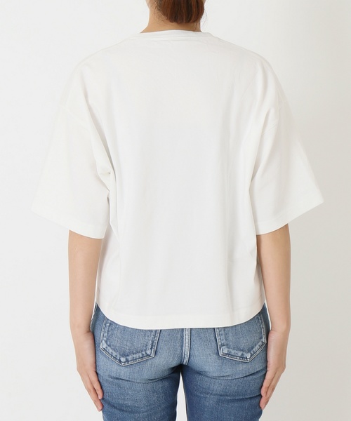 SLOBE IENA（スローブイエナ）の「デラヴェクロップドTシャツ◆（Tシャツ/カットソー・レディース・ホワイト/ベージュ/サックスブルー/イエロー・FREE）」の10枚目の写真