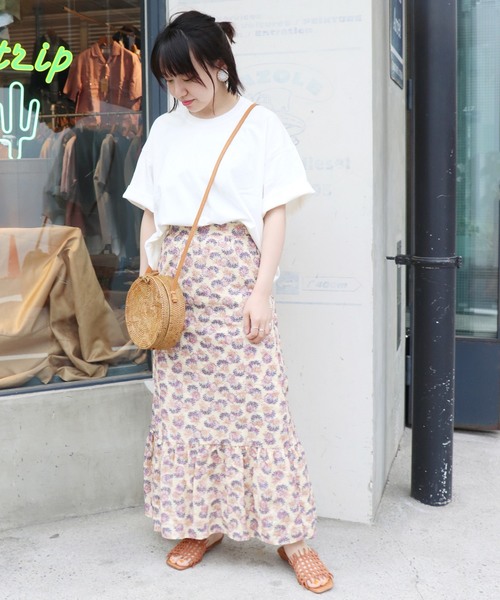 SLOBE IENA（スローブイエナ）の「デラヴェクロップドTシャツ◆（Tシャツ/カットソー・レディース・ホワイト/ベージュ/サックスブルー/イエロー・FREE）」の20枚目の写真