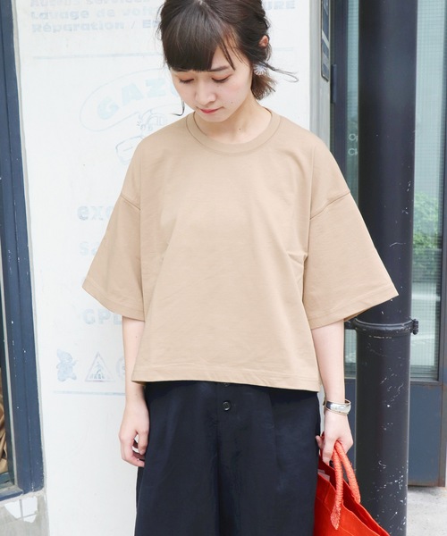 SLOBE IENA（スローブイエナ）の「デラヴェクロップドTシャツ◆（Tシャツ/カットソー・レディース・ホワイト/ベージュ/サックスブルー/イエロー・FREE）」の8枚目の写真