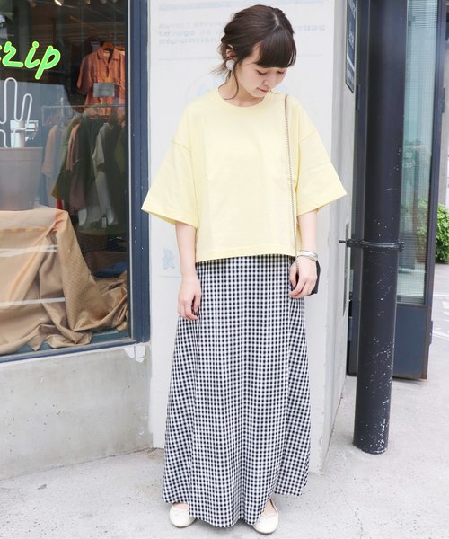 SLOBE IENA（スローブイエナ）の「デラヴェクロップドTシャツ◆（Tシャツ/カットソー・レディース・ホワイト/ベージュ/サックスブルー/イエロー・FREE）」の13枚目の写真