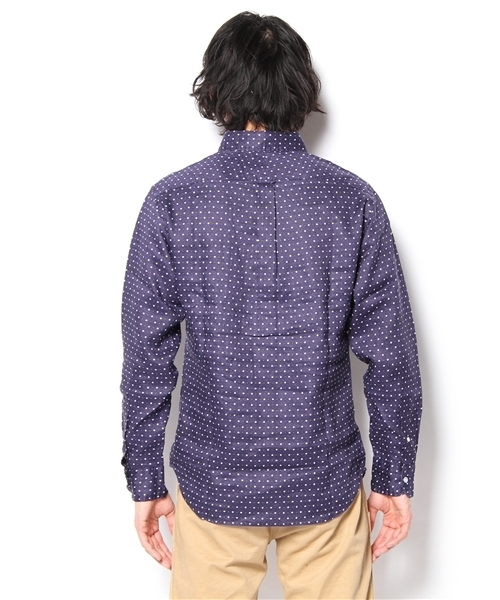 BEAUTY&YOUTH UNITED ARROWS（ビューティーアンドユースユナイテッドアローズ）の「BY ラミー/プリント ボタンダウンシャツ(Regular)◆§5（シャツ/ブラウス・メンズ・オフホワイト/マスタード/ネイビー・X-SMALL/SMALL/MEDIUM/LARGE/X-LARGE）」の6枚目の写真