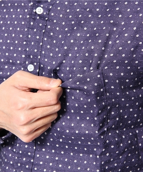 BEAUTY&YOUTH UNITED ARROWS（ビューティーアンドユースユナイテッドアローズ）の「BY ラミー/プリント ボタンダウンシャツ(Regular)◆§5（シャツ/ブラウス・メンズ・オフホワイト/マスタード/ネイビー・X-SMALL/SMALL/MEDIUM/LARGE/X-LARGE）」の8枚目の写真