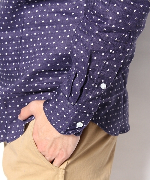 BEAUTY&YOUTH UNITED ARROWS（ビューティーアンドユースユナイテッドアローズ）の「BY ラミー/プリント ボタンダウンシャツ(Regular)◆§5（シャツ/ブラウス・メンズ・オフホワイト/マスタード/ネイビー・X-SMALL/SMALL/MEDIUM/LARGE/X-LARGE）」の9枚目の写真