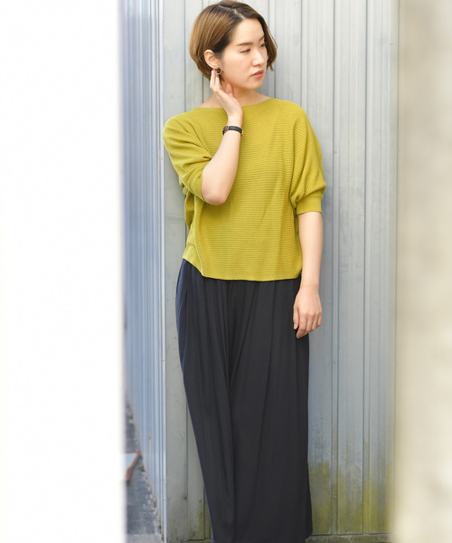 rps（アールピーエス）の「横リブドルマンニットプルオーバー（ニット/セーター・レディース・オフホワイト/杢グレー/カーキ/イエロー/ネイビー/ラベンダー・M）」の14枚目の写真