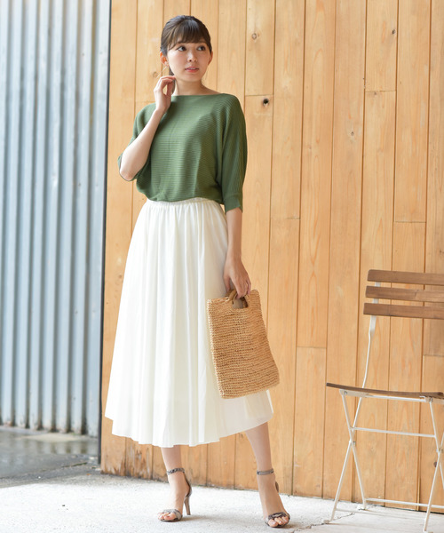 rps（アールピーエス）の「横リブドルマンニットプルオーバー（ニット/セーター・レディース・オフホワイト/杢グレー/カーキ/イエロー/ネイビー/ラベンダー・M）」の13枚目の写真