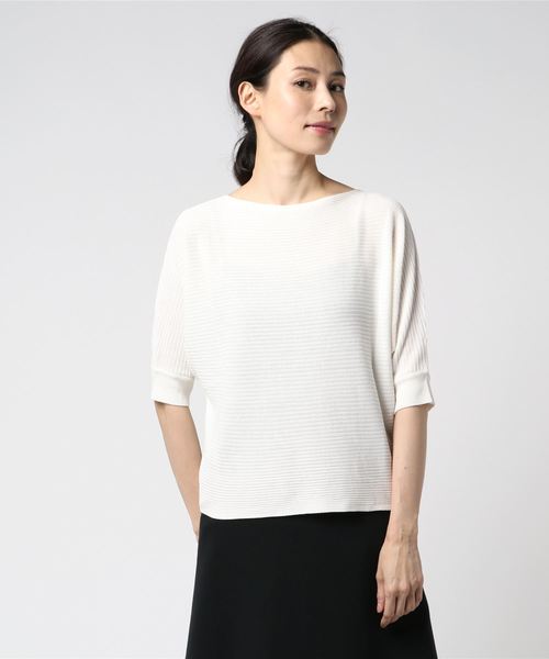 rps（アールピーエス）の「横リブドルマンニットプルオーバー（ニット/セーター・レディース・オフホワイト/杢グレー/カーキ/イエロー/ネイビー/ラベンダー・M）」の7枚目の写真