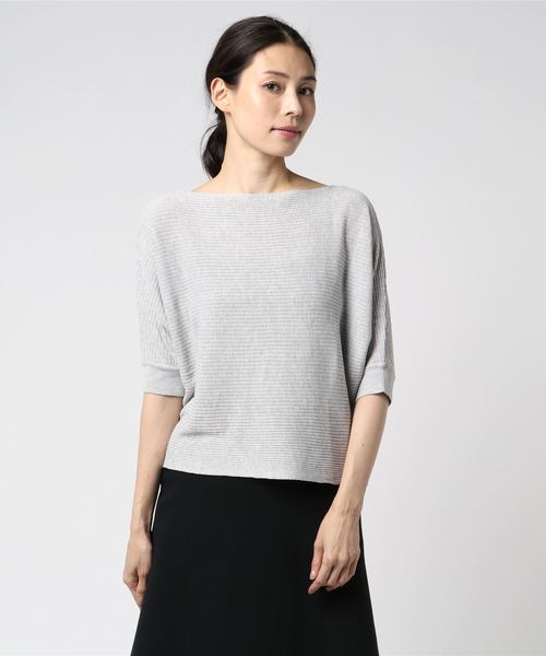 rps（アールピーエス）の「横リブドルマンニットプルオーバー（ニット/セーター・レディース・オフホワイト/杢グレー/カーキ/イエロー/ネイビー/ラベンダー・M）」の12枚目の写真