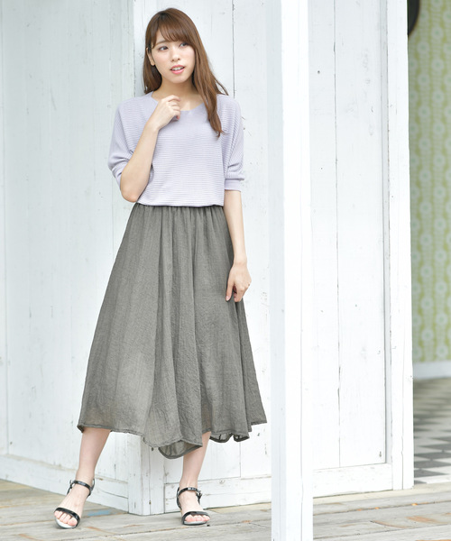 rps（アールピーエス）の「横リブドルマンニットプルオーバー（ニット/セーター・レディース・オフホワイト/杢グレー/カーキ/イエロー/ネイビー/ラベンダー・M）」の20枚目の写真