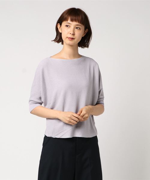 rps（アールピーエス）の「横リブドルマンニットプルオーバー（ニット/セーター・レディース・オフホワイト/杢グレー/カーキ/イエロー/ネイビー/ラベンダー・M）」の17枚目の写真