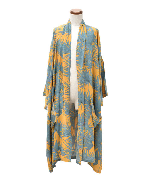 MinoriTY（マイノリティ）の「リーフ柄ＢＩＧシルエットドレープガウン（カーディガン/ボレロ・メンズ・ブラック/マスタード/ブルー系その他/ブルー系その他2・FREE）」の10枚目の写真