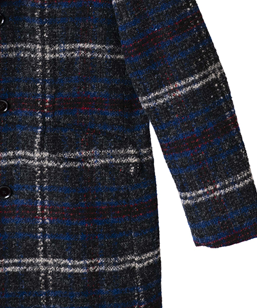 NO ID.(ノーアイディ)の「mj5955-チェックチェスターコート(チェスターコート・メンズ・レッド/ブルー/グレー・1/2/3)」の4枚目の写真