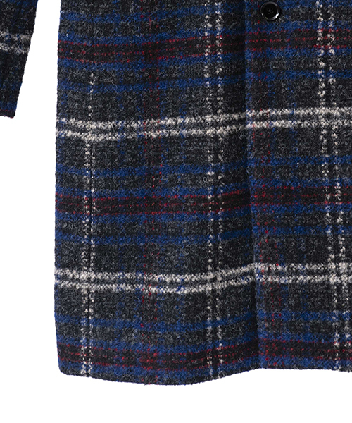 NO ID.(ノーアイディ)の「mj5955-チェックチェスターコート(チェスターコート・メンズ・レッド/ブルー/グレー・1/2/3)」の7枚目の写真