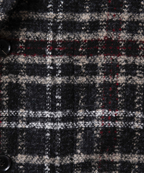 NO ID.(ノーアイディ)の「mj5955-チェックチェスターコート(チェスターコート・メンズ・レッド/ブルー/グレー・1/2/3)」の19枚目の写真