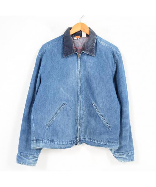 70s vintage Wrangler デニム ワークジャケット ブランケット 1970s Wrangler ブランケット付きデニムワークジャケット 表記44