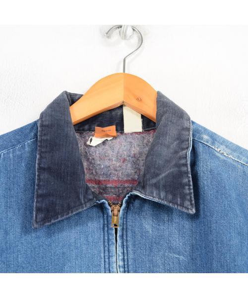 70s vintage Wrangler デニム ワークジャケット ブランケット 1970s Wrangler ブランケット付きデニムワークジャケット 表記44