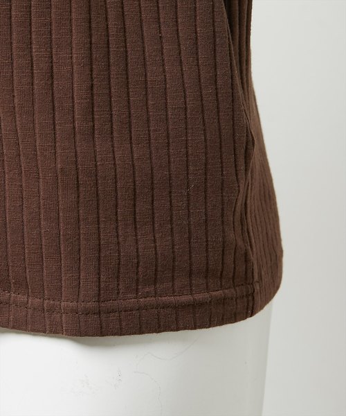 natural couture(ナチュラルクチュール)の「リブテレコレースインナー(キャミソール・レディース・ブラック/ベージュ/ブラウン/オフホワイト・FREE)」の8枚目の写真