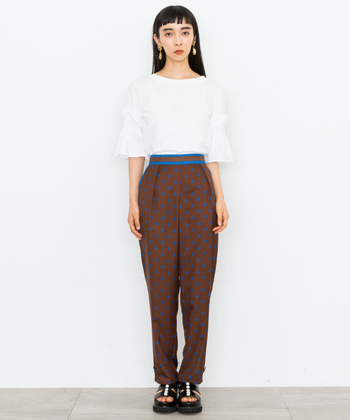 MUVEIL（ミュベール）の「【MUVEIL】ドットプリントパンツ（その他パンツ・レディース・ネイビー/ブラウン・38/36）」の2枚目の写真