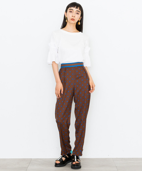 MUVEIL（ミュベール）の「【MUVEIL】ドットプリントパンツ（その他パンツ・レディース・ネイビー/ブラウン・38/36）」の3枚目の写真