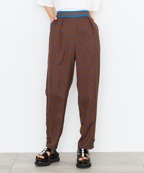 MUVEIL（ミュベール）の「【MUVEIL】ドットプリントパンツ（その他パンツ・レディース・ネイビー/ブラウン・38/36）」の4枚目の写真