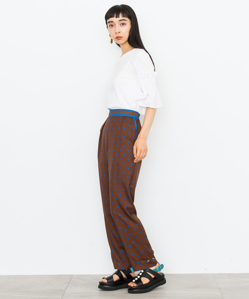 MUVEIL（ミュベール）の「【MUVEIL】ドットプリントパンツ（その他パンツ・レディース・ネイビー/ブラウン・38/36）」の7枚目の写真