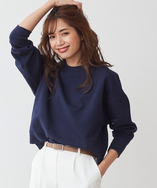 Pierrot(ピエロ)の「スウェットプルオーバー(スウェット・レディース・ブラック/ネイビー/アイボリー/杢グレー/チャコール/ベージュ系その他・M/L)」の6枚目の写真