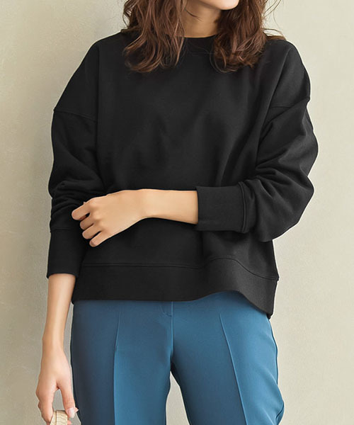 Pierrot(ピエロ)の「スウェットプルオーバー(スウェット・レディース・ブラック/ネイビー/アイボリー/杢グレー/チャコール/ベージュ系その他・M/L)」の3枚目の写真