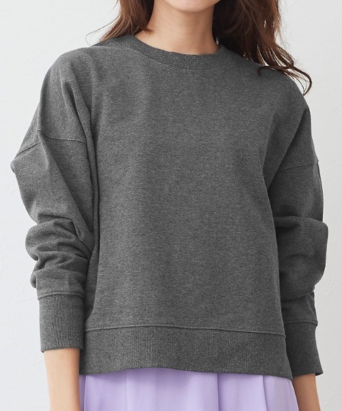 Pierrot(ピエロ)の「スウェットプルオーバー(スウェット・レディース・ブラック/ネイビー/アイボリー/杢グレー/チャコール/ベージュ系その他・M/L)」の10枚目の写真