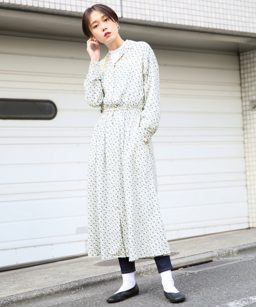 LOWRYS FARM（ローリーズファーム）の「カイキンシャツワンピース　823921（ワンピース・レディース・ホワイト系その他/ブラック系その他/ドット/カーキ/ベージュ・MEDIUM/LARGE）」の7枚目の写真