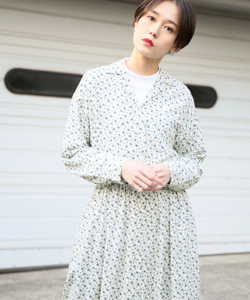 LOWRYS FARM（ローリーズファーム）の「カイキンシャツワンピース　823921（ワンピース・レディース・ホワイト系その他/ブラック系その他/ドット/カーキ/ベージュ・MEDIUM/LARGE）」の8枚目の写真