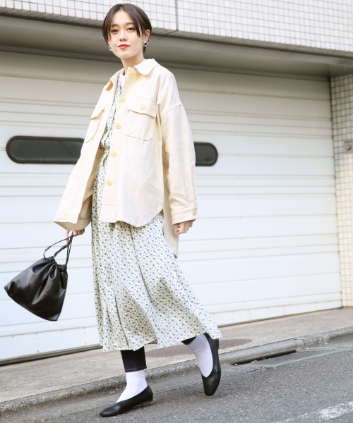 LOWRYS FARM（ローリーズファーム）の「カイキンシャツワンピース　823921（ワンピース・レディース・ホワイト系その他/ブラック系その他/ドット/カーキ/ベージュ・MEDIUM/LARGE）」の9枚目の写真