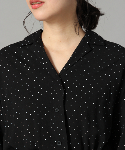 LOWRYS FARM（ローリーズファーム）の「カイキンシャツワンピース　823921（ワンピース・レディース・ホワイト系その他/ブラック系その他/ドット/カーキ/ベージュ・MEDIUM/LARGE）」の13枚目の写真