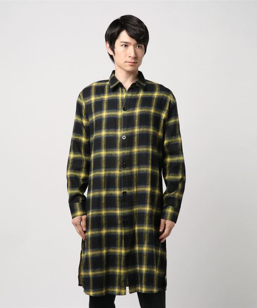 おしゃれスタ(オシャレスタ)の「ビッグシルエットオンブレチェックロングシャツ(KU)(シャツ/ブラウス・メンズ・レッド/グリーン/イエロー・M/L)」の15枚目の写真