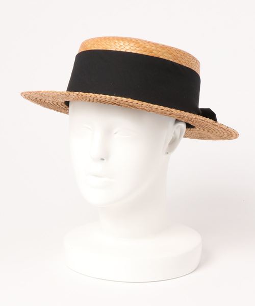 CRAFT STANDARD BOUTIQUE（クラフトスタンダードブティック）の「リボン付カンカン帽子（ハット・レディース・ブラック/ブラウン/ナチュラル・FREE）」の3枚目の写真