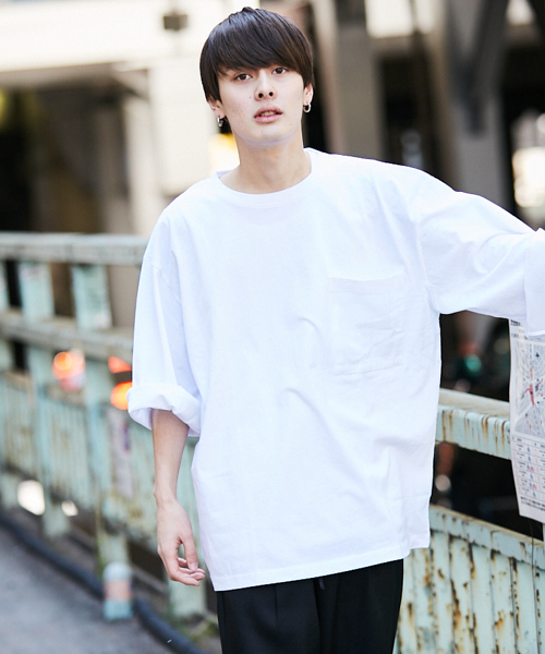 kutir(クティール)の「【ウルトラルーズシルエット】7分袖Tシャツ(Tシャツ/カットソー・メンズ・パープル/ブラック/ベージュ/ホワイト・MEDIUM/LARGE)」の2枚目の写真