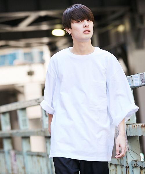 kutir(クティール)の「【ウルトラルーズシルエット】7分袖Tシャツ(Tシャツ/カットソー・メンズ・パープル/ブラック/ベージュ/ホワイト・MEDIUM/LARGE)」の6枚目の写真