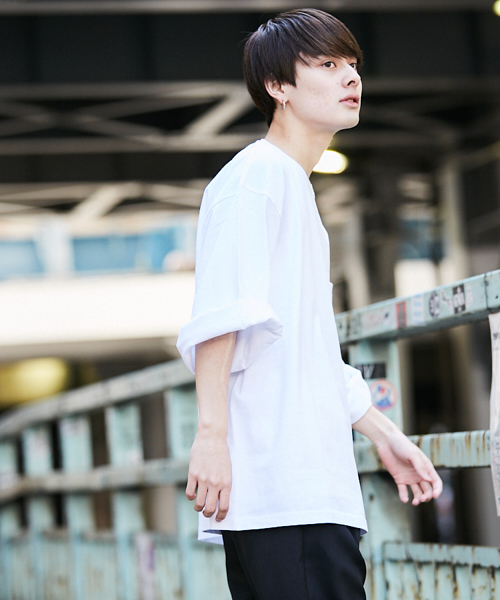 kutir(クティール)の「【ウルトラルーズシルエット】7分袖Tシャツ(Tシャツ/カットソー・メンズ・パープル/ブラック/ベージュ/ホワイト・MEDIUM/LARGE)」の7枚目の写真