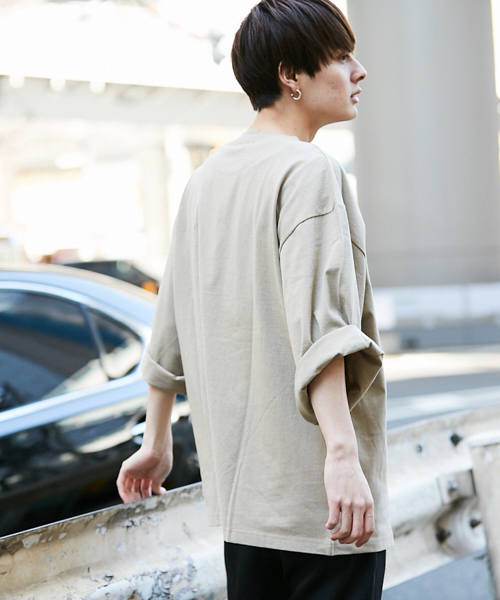 kutir(クティール)の「【ウルトラルーズシルエット】7分袖Tシャツ(Tシャツ/カットソー・メンズ・パープル/ブラック/ベージュ/ホワイト・MEDIUM/LARGE)」の15枚目の写真